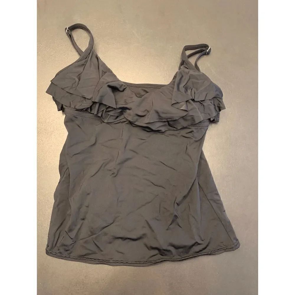 Kenneth Cole Reaction Women's Dark Black Tankini Top Size S